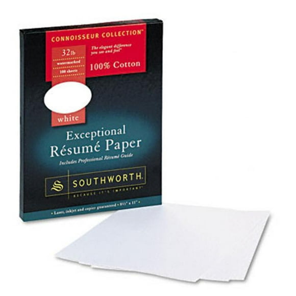 Southworth RD18CF Connaisseur Exceptionnel Papier Risumi Blanc Lettre de 32lb 100 par Boîte