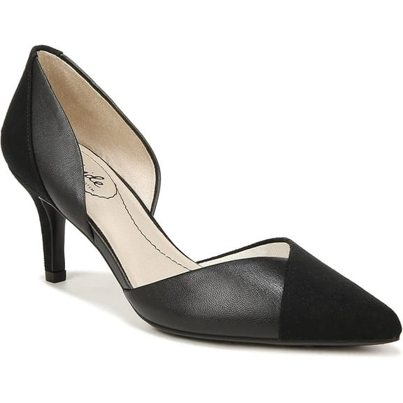 LifeStride Women's Pumps Kitten Heel Pointed Toe Dress Pump, Black