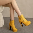 thumbnail image 4 of High Heel Platform Boots for Women Elastic Ankle Boots Zip up Fall Winter Dressy Pumps Booties, 4 of 6