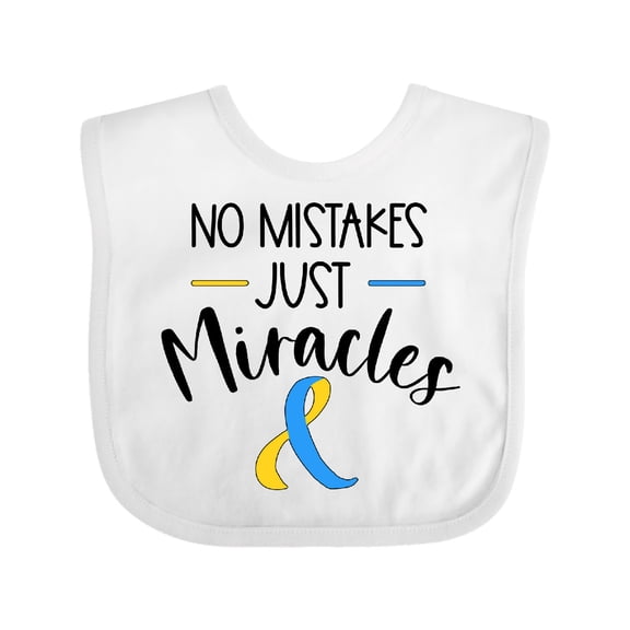 Inktastic No Mistakes, Just Miracles Down Syndrome Awareness Boys or Girls Baby Bib