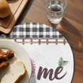 thumbnail image 3 of Spring Flowers Round 15 Inch Placemats Set of 4, Watercolor Floral Leaf Black Plaid HeatResistant Non Slip Place Mats for Dining Table, Wipeable Braided Kitchen Table Mats for Housewarming, 3 of 9