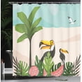 thumbnail image 3 of Ambesonne Graphic Beach Shower Curtain, Watermelons Toucans, 69"Wx84"L, Multicolor, 3 of 4