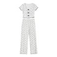 thumbnail image 5 of MEZZALL Women Pajama Short Sleeve Sleepwear With Heart Print Neck Top And Long Pants Loungewear Two Piece Outfit Versatile Pjs, 5 of 5