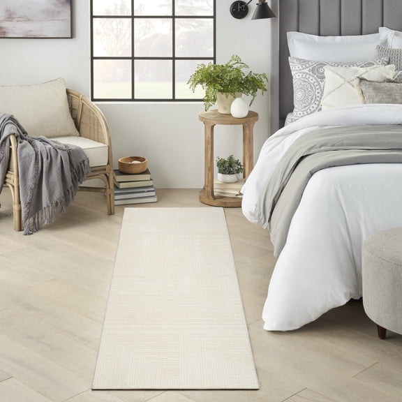 Nourison Eco-Friendly 2'2" x 7'6" Ivory Modern Indoor Rug