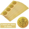 thumbnail image 3 of 100Pcs Baroque Pattern Gold Foil Embossed Stickers - Self Adhesive Gold Foil Embossed Certificate Seals for Envelope Invitation Letter, 3 of 8