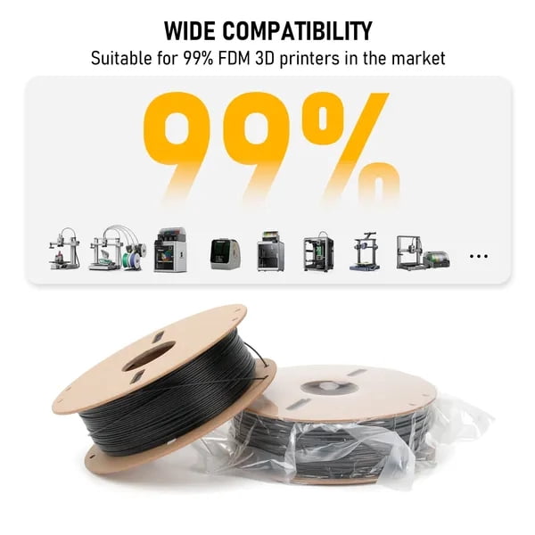 15% Carbon Fiber PETG-CF 3D Printer Filament, High Rigidity Engineering PETG-CF Filament, Matte Wear-Resistant Printing Material for Functional Mechanical Parts, Fits Most 1.75mm FDM Printers