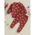 thumbnail image 4 of Toddler Baby Girl Clothes Long Sleeve Sweatshirt and Pants Set 2PCS Fall Winter Outfits, 4 of 9