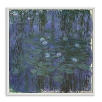 Stupell Industries Classic Monet Blue Water Lilies Landscape & Nature Painting White Framed Art Print Wall Art, 24 x 24