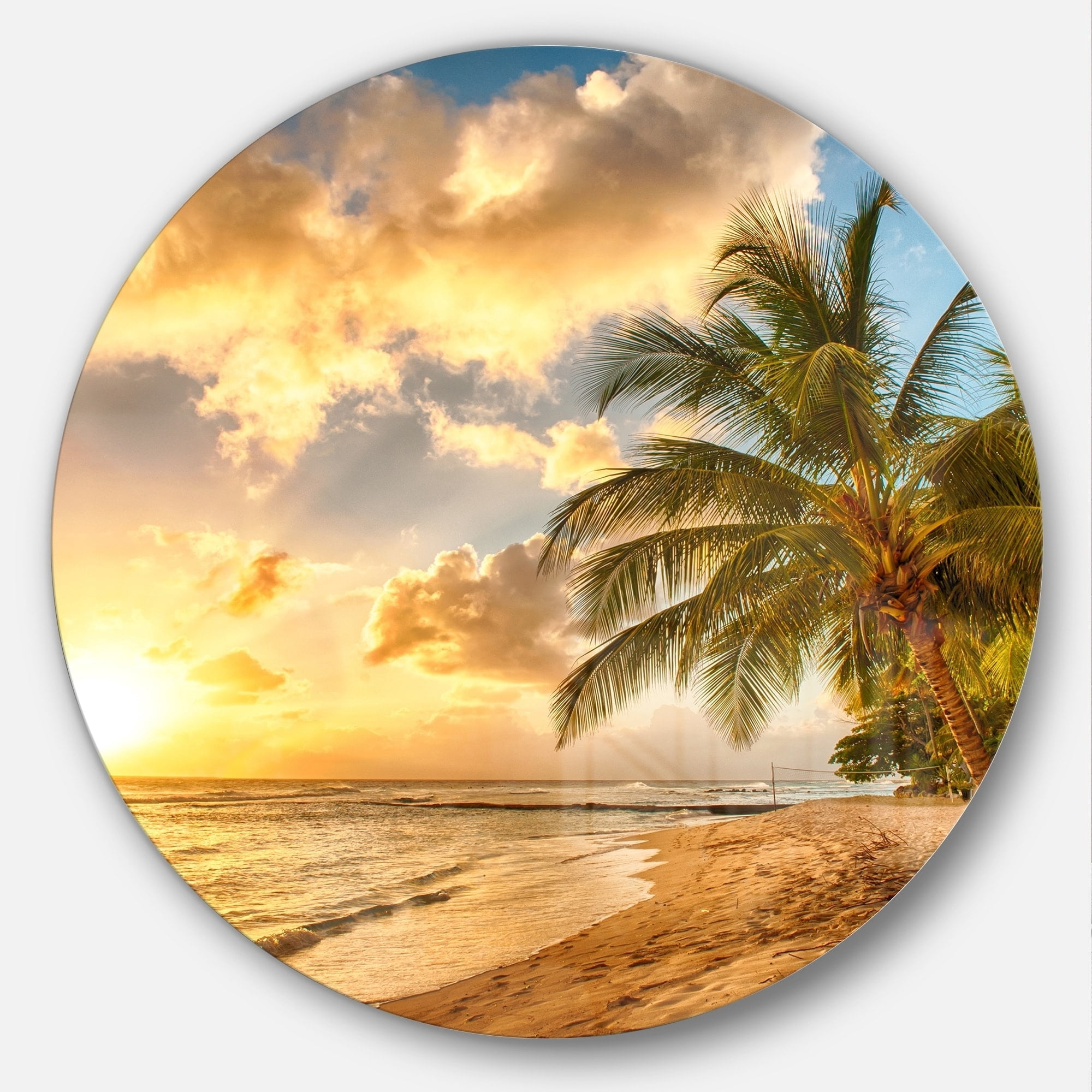 Designart 'Gorgeous Beach of Island Barbados' Seascape Metal Artwork