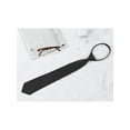 thumbnail image 5 of CORbA CHIC para el Día del Padre Corbata de Hombre Pre-atada con Cierre de Cremallera Color Sólido Formal Casual Corbata Ancha Ajustable Negra Larga 48cm/18.9', 5 of 5