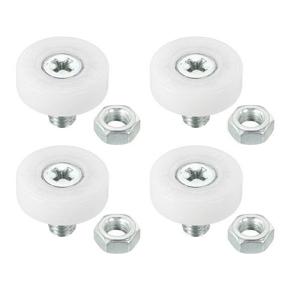 Uxcell 19mm Drawer Rollers, 4 Plastic Drawer Pulley Replacement Wheels Bearing Small Pulley with Nuts