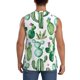 thumbnail image 4 of Fotbe Cactus Plants1 Men's Camiseta sin Mangas Estampada para Hombres, Playera Casual para Gimnasio, Entrenamiento, Playa-Medium, 4 of 7