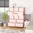 thumbnail image 3 of 1PC 15 Drawer Dresser for Bedroom,48 Inch Fabric Tall Dresser with Wood Grain Print Top,Chest of Drawers for Clothes Storage for Entryway, Hallway, 3 of 7