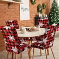thumbnail image 3 of 6 Pcs Christmas Chair Covers Stretch Printed Chair Protectors Covers Dining Chair Slipcovers Spandex Chair Slipcovers with Snowflake Removable Washable Xmas Seat Protector for Christmas, 3 of 6