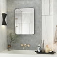 thumbnail image 7 of Tuekys Bathroom Mirror,32x24 inch Stylish Wall-Mounted Rectangular Bathroom Makeup Mirror with Black Metal Frame Explosion-Proof, Moisture-Resistant (Horizontal/Vertical), 7 of 7