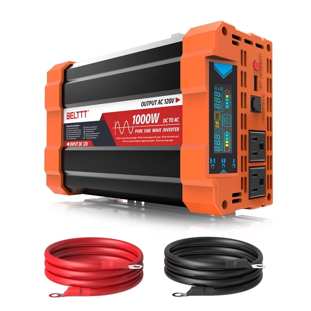 Inversor de corriente BELTTT 1000W de onda sinusoidal pura 12V a 110V