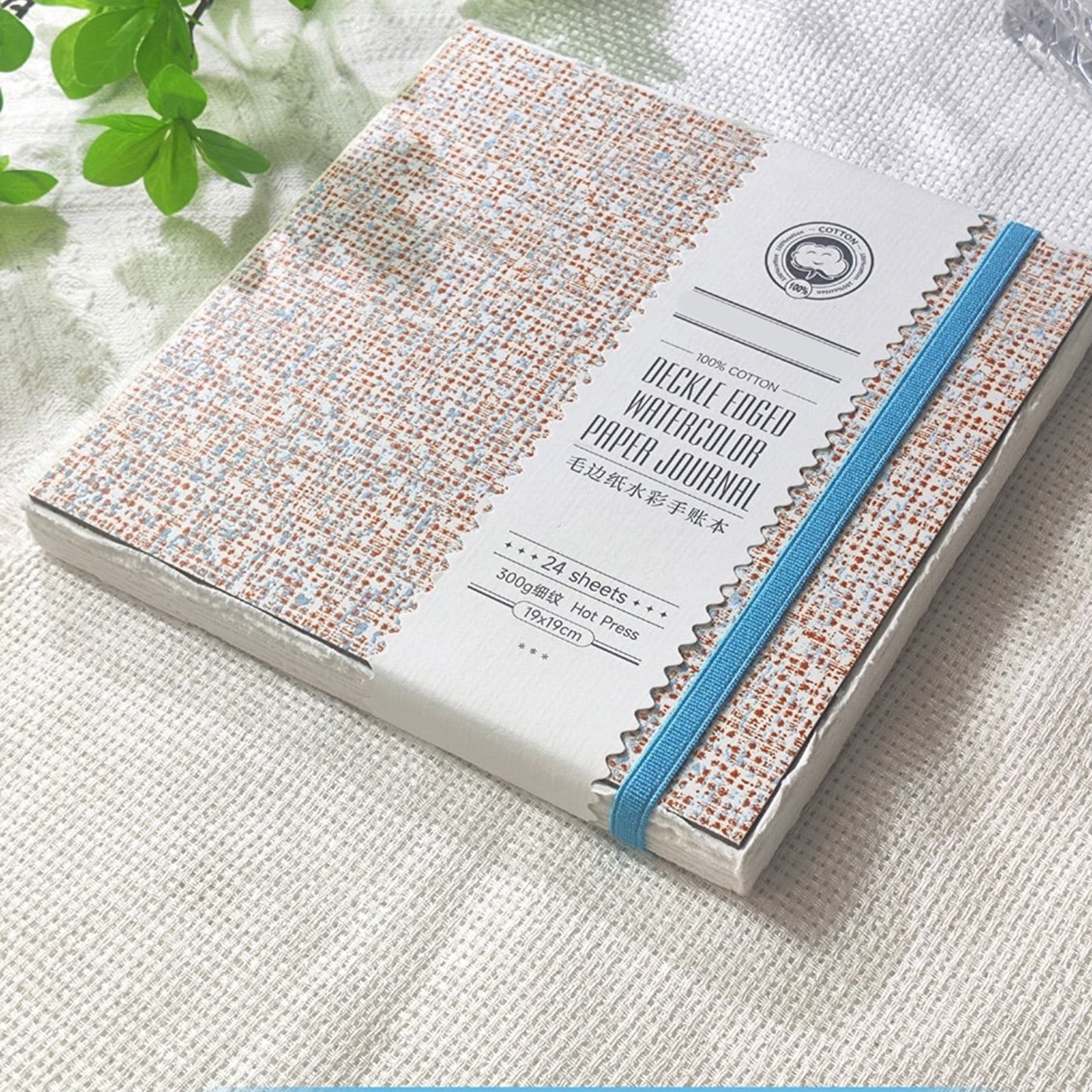 Portable Watercolor Drawing Journal Hardcover Sketchpad 24 Sheets Artist Watercolor Paper for Travel Sketching Painting