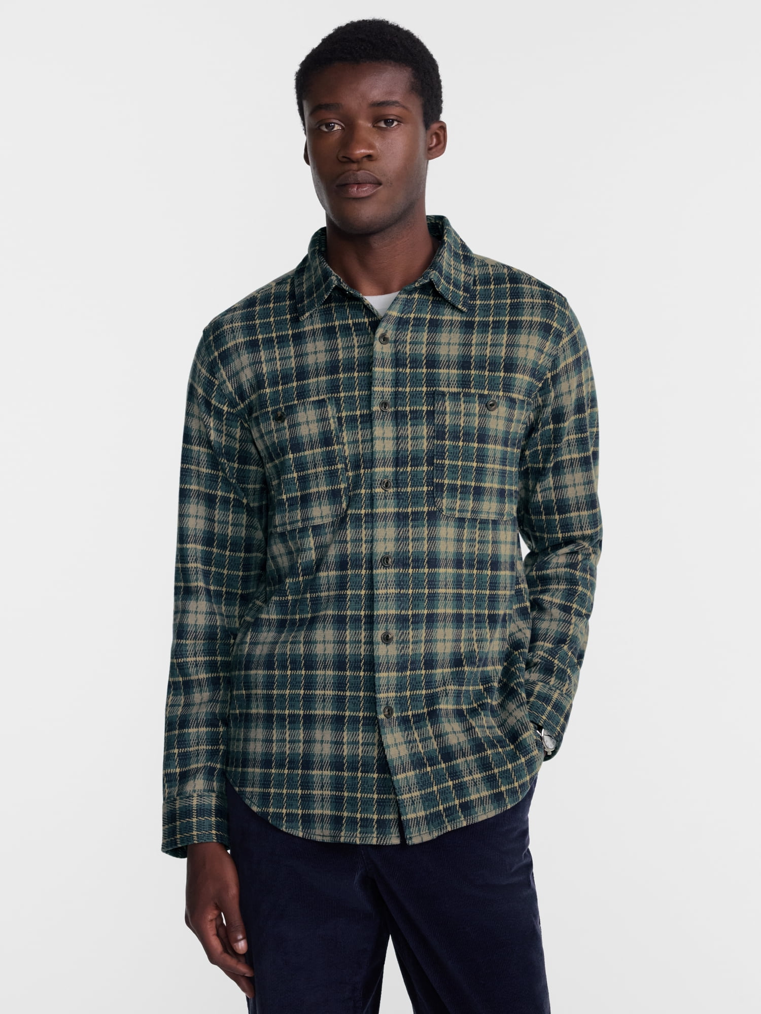 George Men's Knit Overshirt with Long Sleeves, Sizes XS-4XLT