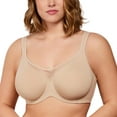 thumbnail image 4 of HSIA Cardi Comfort Plus Size Bra Underwire Smoothing Wide Strap Full Coverage Unlined Minimizer T-shirt Bra, 4 of 8