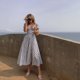 thumbnail image 1 of Vestido de verano para mujer, manga corta de soplo, estampado floral, fiesta con pliegues, alta división, vestidos largos largos con cordón, vestido de verano sexypangjing, 1 of 4
