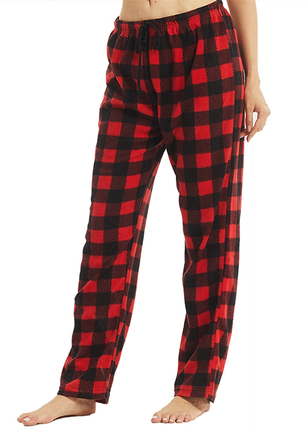 YUSHOW Women Fleece Pajama Pants Buffalo Plaid Pjs Bottoms Soft Comfy ...