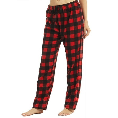 

YUSHOW Women Fleece Pajama Pants Buffalo Plaid Pjs Bottoms Soft Comfy Sleep Lounge Pj Pants L