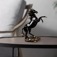 thumbnail image 3 of Estatua de caballo de pie, escultura de arte nórdico, adorno de caballo para estantería, armario, colección de decoración de escritorio , negro BLESIY Estatua de caballo de pie, 3 of 8