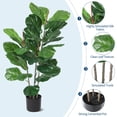 thumbnail image 4 of Yeshouse Ficus lyrata artificial de 99 cm (39 pulgadas), planta artificial en maceta con hojas realistas y tronco de madera natural, 4 of 7