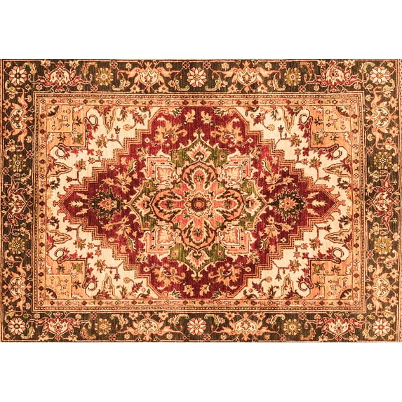 Ahgly Company Indoor Rectangle Persian Orange Traditional Area Rugs, 2' x 3'