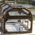 thumbnail image 4 of Plastic Treasure Chest Pirate Keepsake Jewelry Organizer Toy Transparent Vintage Decorative Storage Box, 4 of 8