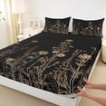 thumbnail image 3 of Castle Fairy Teens Vintage Flowers Leaves Twin Sheet Sets,Black Brown Bedding, 3 of 7