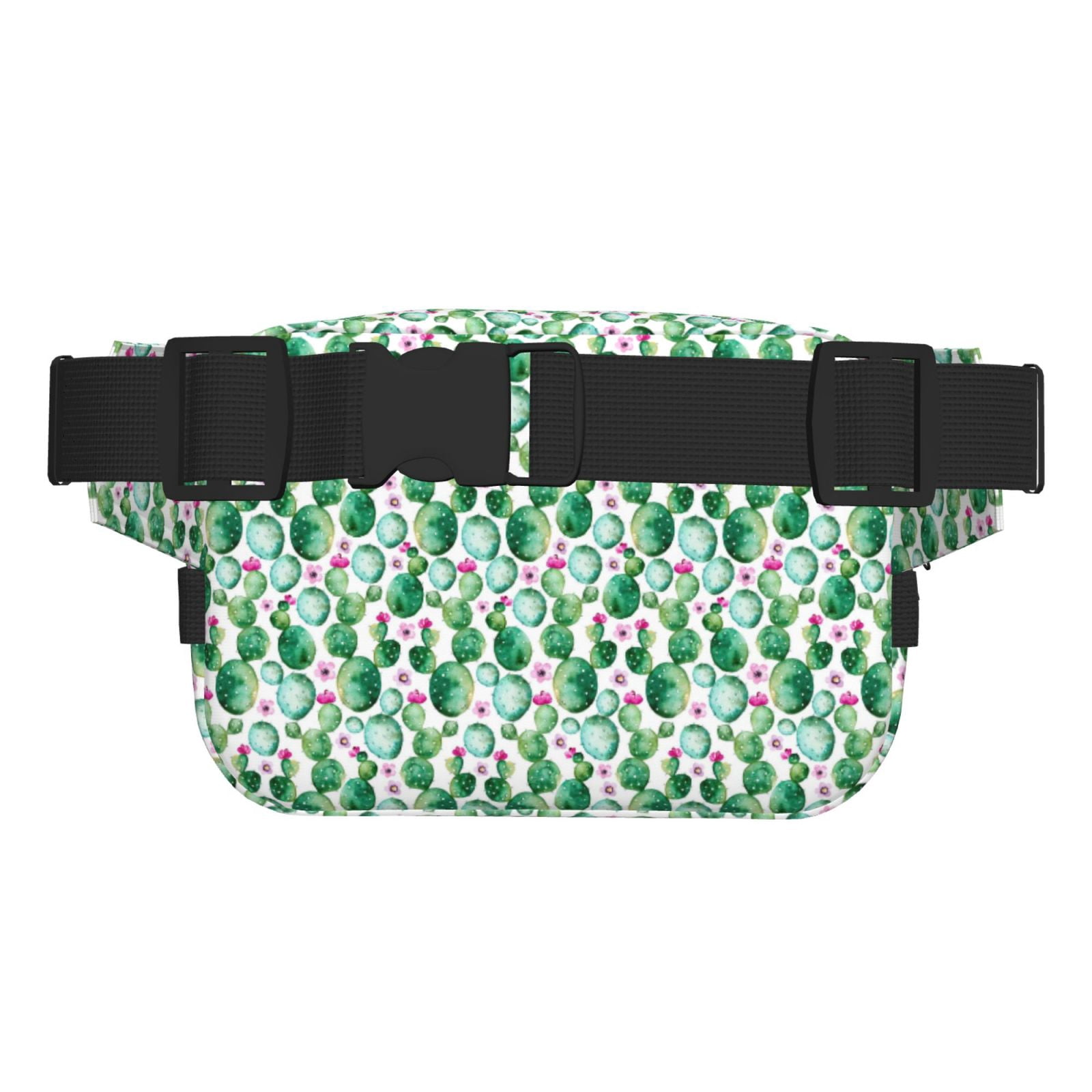 Picia Cactus Plants Print Square Double-Layer Waist Bag Mini Adjustable Waist Belt Bag Exercise Running Travel Hiking