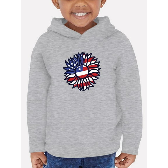 Patriotic Sunflower Bold Lineart Hoodie Toddler -Image by Shutterstock, 2 Toddler