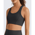 thumbnail image 7 of G4Free Ribbed Crewneck Sports Bras Padded for Women - Racerback Crop Tank Tops Workout Yoga Medium Impact, 7 of 7