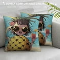 thumbnail image 3 of Chilfamy  Summer Pillow Covers Funny Watermelon Pineapple Throw Pillow Covers Summer Farmhouse Cushion Case Decor for Sofa Couch 22x22in, 3 of 5