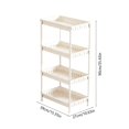 thumbnail image 3 of Eolstice Freestanding White 4-Tier Plastic Storage Shelf, Multipurpose Organizer Rack, Indoor Household Kitchen Bathroom Utility Storage Unit, 3 of 6