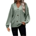 thumbnail image 2 of Fall Cardigans for Women Fashion Women Winter Solid Color Button Casual Long Sleeve Long Sweater Coat Cardigan Blouse Tops Plus Size Cardigan on Clearance, 2 of 8