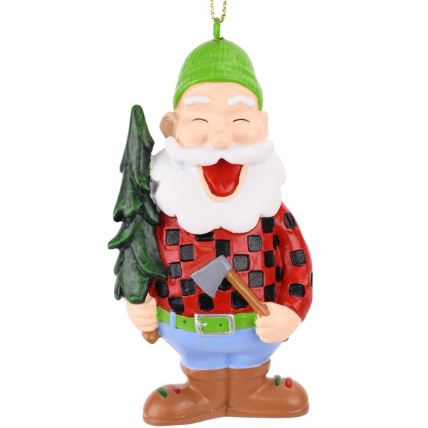 Tree Buddees Lumberjack Santa with Xmas Tree Christmas Ornament