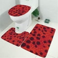 thumbnail image 2 of Red Cheetah Leopard Pattern Bathroom Rugs Sets 3 Piece,Toilet Cover Set,Absorbent Non Slip Bathroom Mats Sets with U-Shaped Contour Rug Toilet Rug Set, 2 of 5
