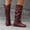 Wine, variant on Womans Boots Mid-Calf Buckle Round Toe Winter Boots