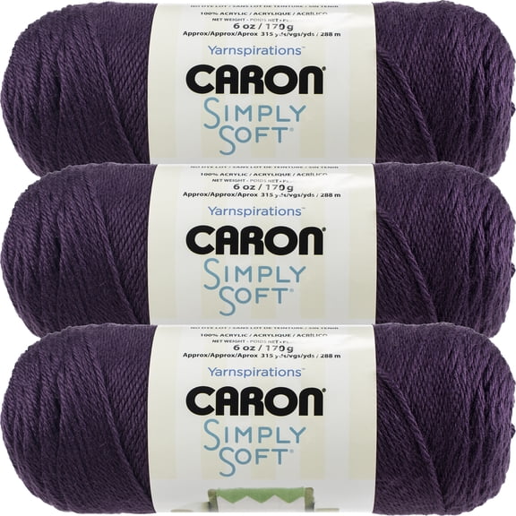 Caron Simply Soft Solids Yarn-Plum Perfect, Multipack Of 3