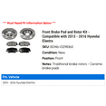 thumbnail image 2 of Front Brake Pad and Rotor Kit - Compatible with 2013 - 2016 Hyundai Elantra 2014 2015, 2 of 2