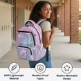 thumbnail image 5 of Jeiento Glowing Axolotl Kids Backpack for School 17 Inch Large Capacity Water-Resistant Polyester School Backpack for Elementary Girls Multi-Pocket Lightweight Adjustable Straps Daypack, 5 of 7