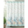 thumbnail image 2 of Fsddascl Aqua Coastal Shell Shower Curtain Set - Standard 72" x 72" Washable Bathtub Curtain with 12 Hooks, Nautical Coral Starfish Seahorse Waterproof Fabric Stall Shower Curtains for Bathroom, 2 of 6