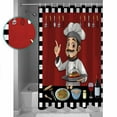 thumbnail image 3 of Shower Curtain Bathroom Set Fun Chef Kitchenware Food Burgundy Red Waterproof Fabric Shower Curtains with Grommets&Hooks Black White Checker Privacy Bath Curtain for Bathtub 60x72in, 3 of 7