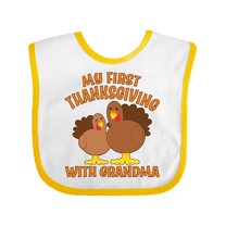 Inktastic My First Thanksgiving with Grandma Boys or Girls Baby Bib