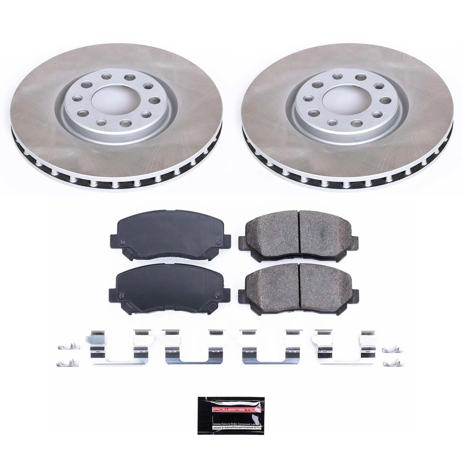 PowerStop Front Semi-Coated Rotor and Low-Dust Ceramic Brake Pad Kit SC6372