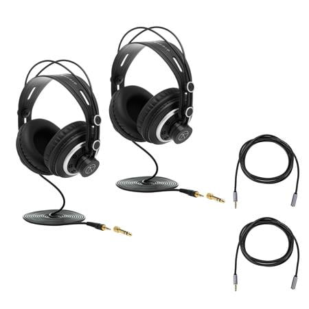 UPC: 0192223222687 | 2 Pack Passenger Series TAPH500 Professional Closed-Back Studio Monitoring Headphones with 2x Stereo Mini M to F Headset Extension Cable
