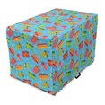 thumbnail image 1 of Birthday Party Dog Crate Cover, Colorful Presents Gifts with Ribbons Stripes Stars and Hearts, Easy to Use Pet Kennel Cover for Dogs, 35" x 23" x 27", Deep Sky Blue Multicolor, by Ambesonne, 1 of 6