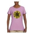 thumbnail image 2 of Wild Bobby, Artsy Cheetah Leopard Print Sunflower, Fashion, Women Graphic Tee, Light Pink, 3XL, 2 of 3